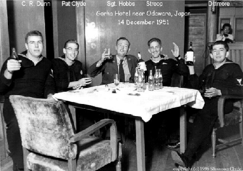 Pat Clyde and buddies enjoying liberty in Japan - large photo